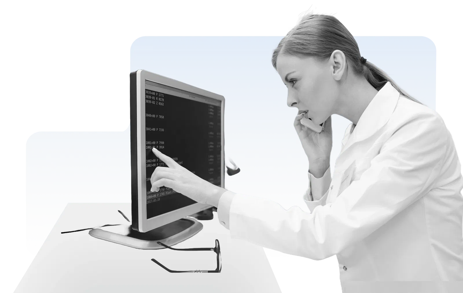 Doctor stressed with paperwork and time pressure